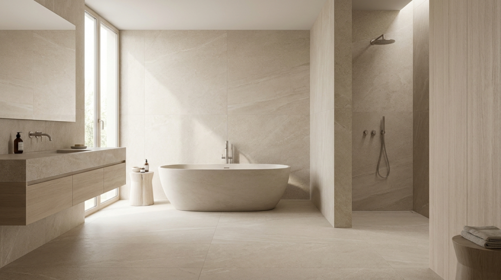 carrelage grand format salle de bain