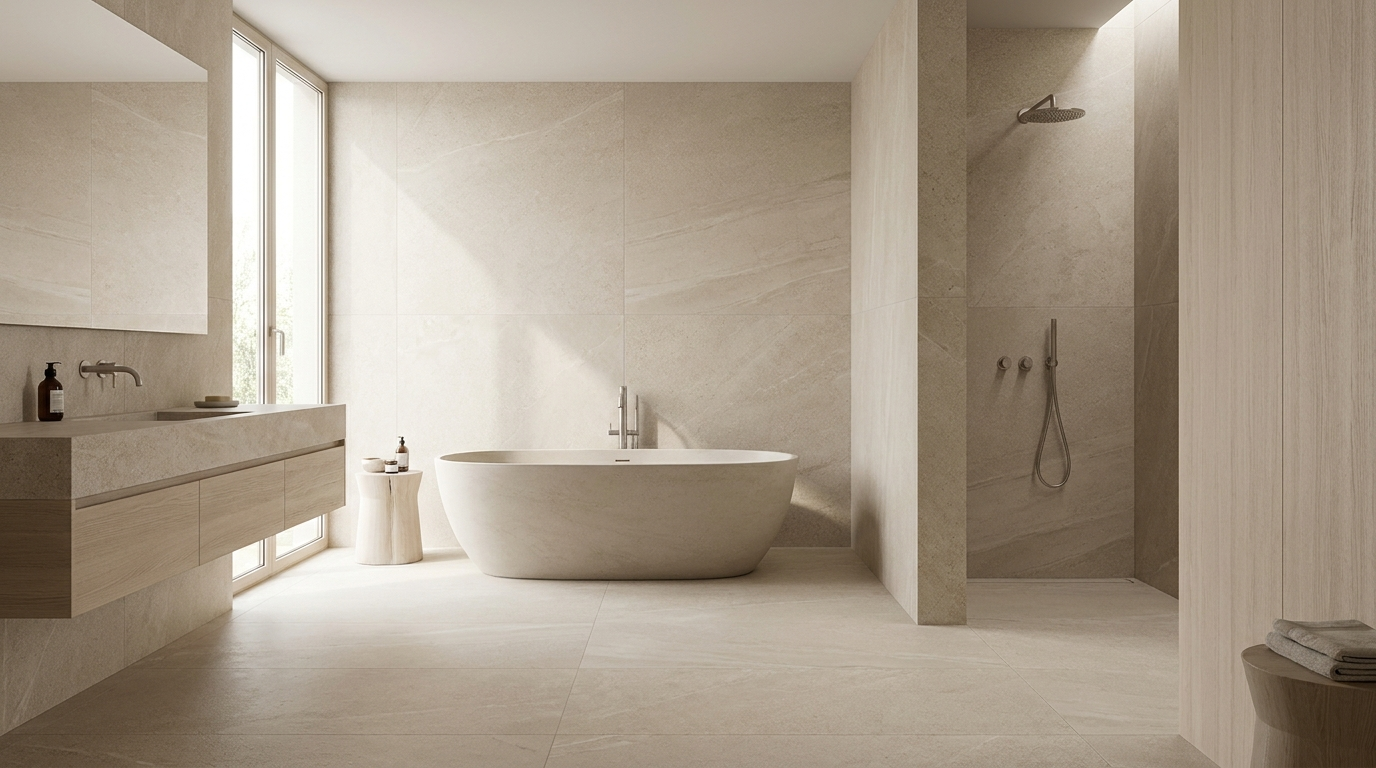 carrelage grand format salle de bain
