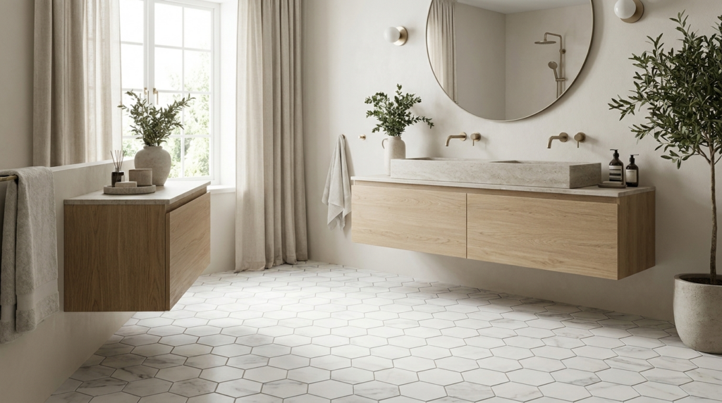 carrelage hexagonal salle de bain