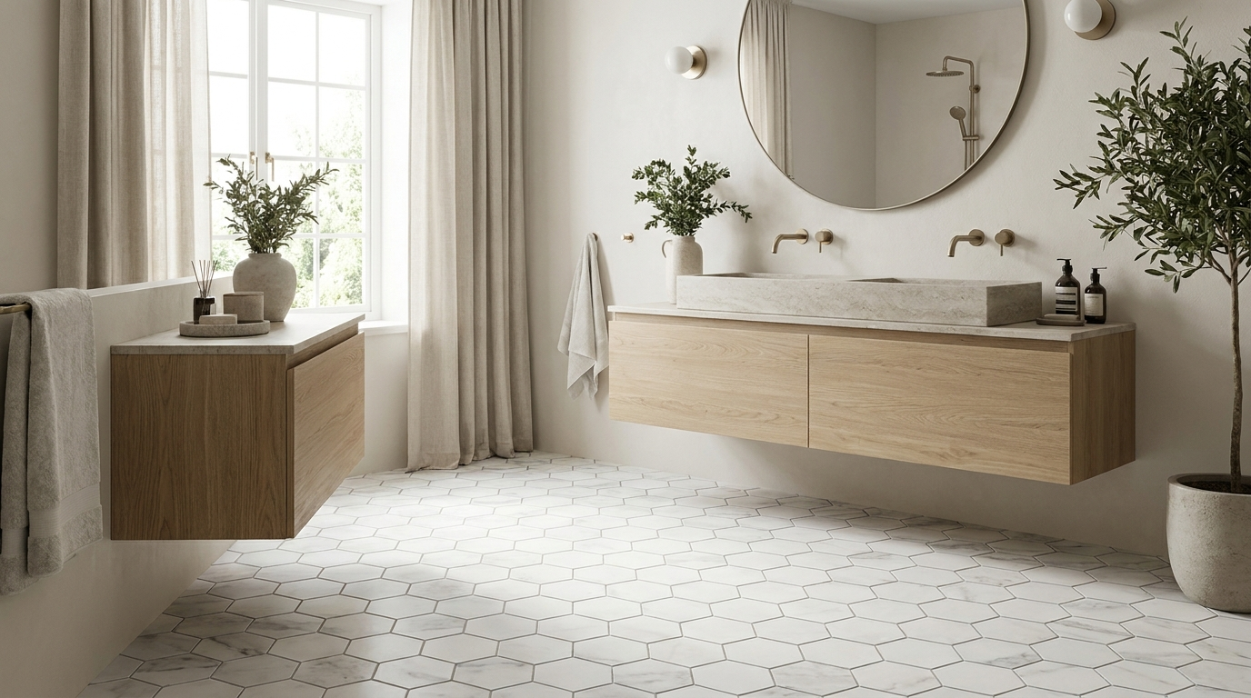 carrelage hexagonal salle de bain