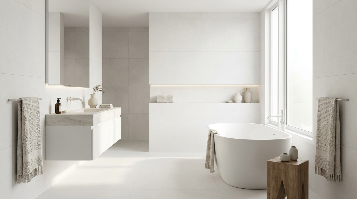 carrelage blanc salle de bain