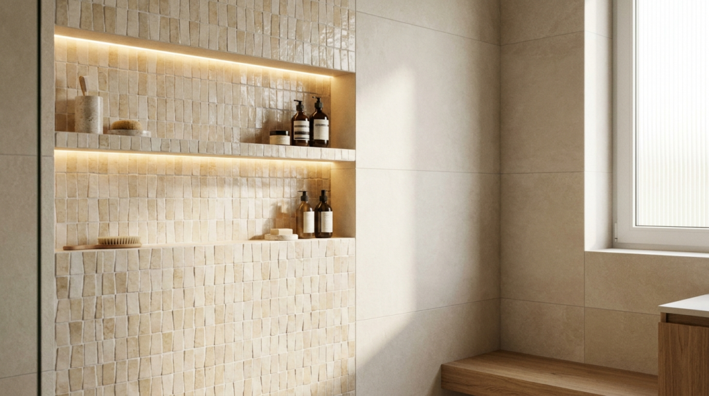 niche de douche carrelée