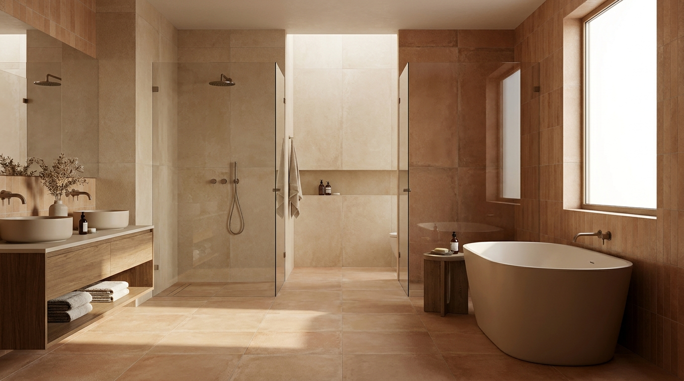 carrelage beige salle de bain