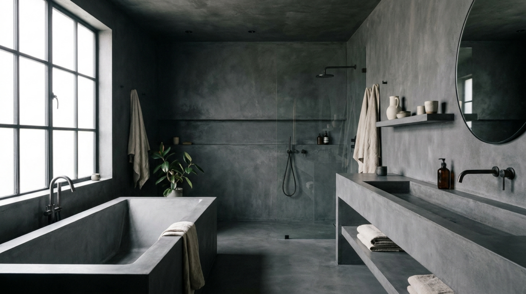 carrelage effet béton salle de bain