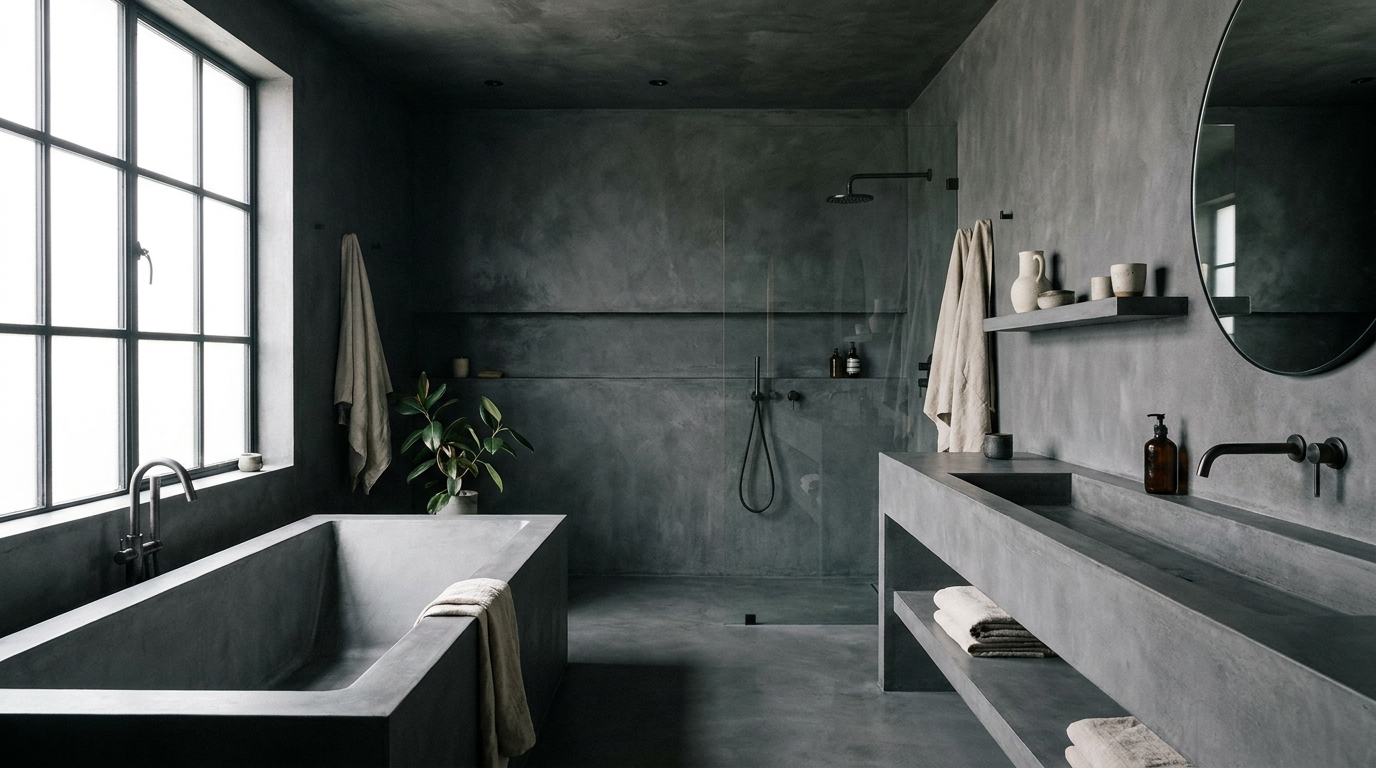carrelage effet béton salle de bain