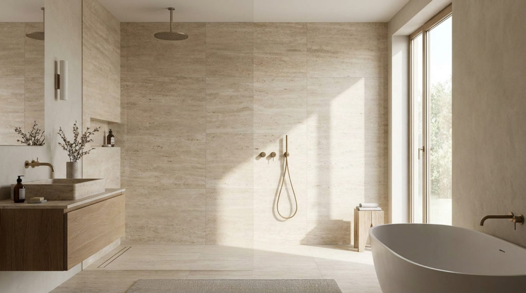 carrelage imitation pierre salle de bain