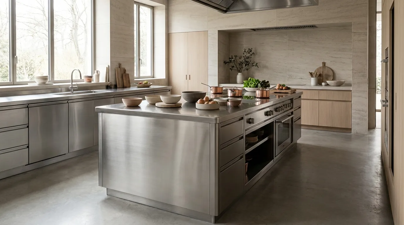 plan de travail inox